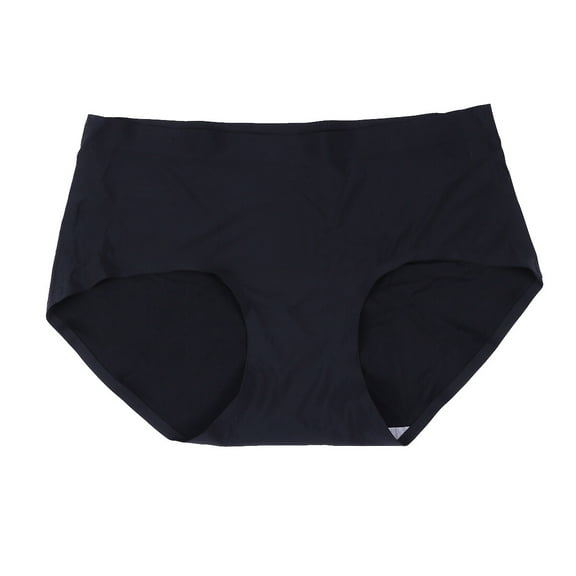 Seamless Briefs Breathable Middle Waist Panties    - Size XL (Black)
