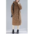 thumbnail image 3 of NANAHuang Women's Winter Coats Sherpa Lined Hooded Midi Long Corduroy Jacket Overcoat, 3 of 7