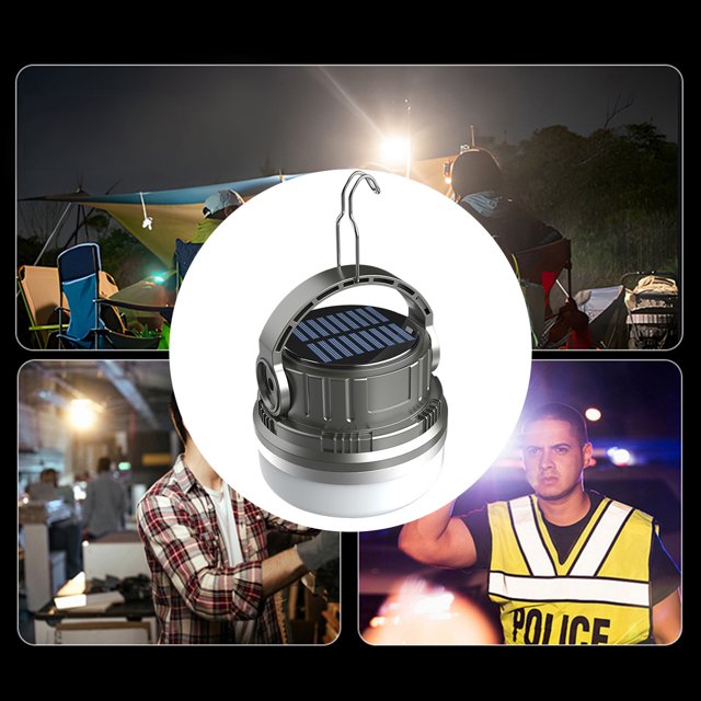 Camping Light Power Bank 2400mAh Bombilla de emergencia para el hogar (Solar verde negruzco)