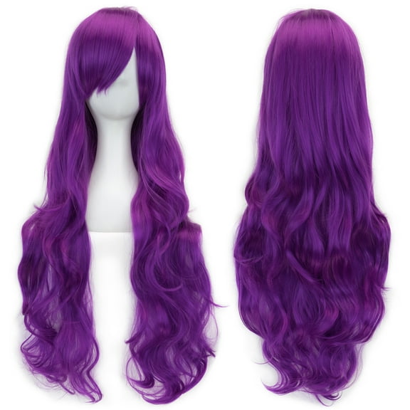 XmhyTop Spiral Curly Long Wig, 32" (80cm) Length, Perfect for Cosplay Costumes, 51P Purple