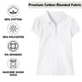 thumbnail image 3 of Girl's 3-Button Short Sleeve Stretch Pique Polo Shirts School Uniform (4-20), 3 of 4