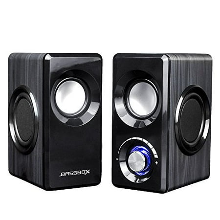 BASSBOX USB 2.0 Channel Computer Speakers with Stereo Sound for Mac,PC,Laptop,Smart Phone and