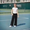thumbnail image 2 of SJLDQY Girls Sweatpants Straight Fit Baggy Pants for Girls Wide Leg Sweat Pants with Pockets, 2 of 4