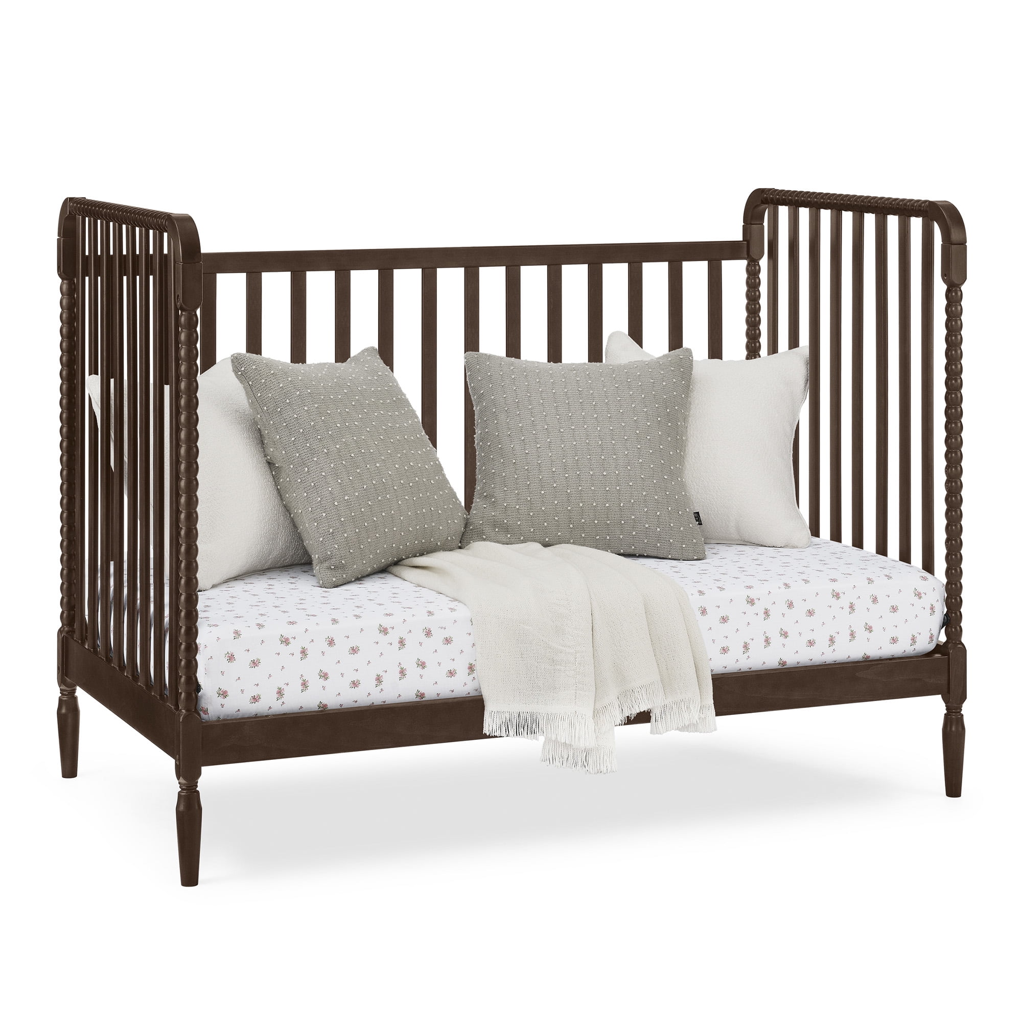 Delta Children Lily 4-in-1 Convertible Crib - Greenguard Gold Certified, Walnut Espresso