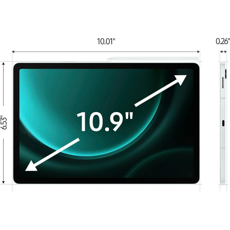Samsung Galaxy Tab S9FE (2023) 10.9 in 1200 x 2000 Tablet, 256 GB, Android, Wi-Fi Bluetooth, Mint Samsung Galaxy Tab S9FE (2023) 10.9 in 1200 x 2000 Tablet, 256 GB, Android, Wi-Fi Bluetooth, Mint