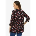 thumbnail image 2 of Woman Within Plus Size Perfect Printed Three-Quarter Sleeve V-Neck Tee, 2 of 5