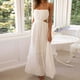 thumbnail image 1 of Vestido Largo Con Tirantes Vestido largo con tirantes para mujer Vestido con tiras cruzadas de estilo sexy Atuendo diario ahuecado Cgtredaw Blanco Xl para Mujer, 1 of 6
