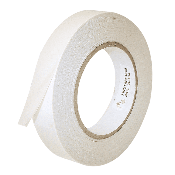 JVCC Double-Sided Film Tape [Rubber Adhesive] (DC-1114): 1 in. x 60 yds. (Clear)