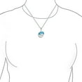 thumbnail image 3 of Bling Jewelry Womens Large Blue Gemstone Opal Inlay Nautical Beach Shell Pendant Necklace Silver, 3 of 4