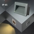 thumbnail image 2 of Lámpara de pared LED empotrada para exteriores, luz cálida/fría, IP65, impermeable, empotrada para escaleras, pasillos, porches, patios, 3 W, 5 W, 2 of 5