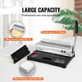 thumbnail image 3 of Binding Machine, Comb Binding Machine 21-Holes Binding 450 Sheets, Book Binder Machine with 100 PCS 3/8'' Comb Binding Spines, for Letter Size, A4, A5, 3 of 13