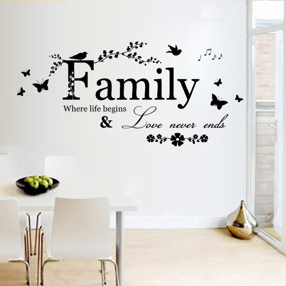 Family Letter Quote Removable Vinyl Art Mural DIY Home Decor Wall Stickers T^ 