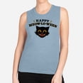 thumbnail image 2 of Happy Meow-lo-ween Women's Muscle Tank Medium Stonewash Denim, 2 of 5