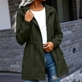 thumbnail image 3 of TGSLY Women's Waterproof Rain Jackets Drawstring Waist Ful Zip Up Snap Botton Windbreaker Outdoor Long Sleeve Solid Color Hooded Coat with Side Pockets L, 3 of 8