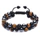 thumbnail image 1 of Pulsera de protección triple YONGSHENG obsidiana negra ojo de tigre genuino cuentas de hematita 8 mm, 1 of 5