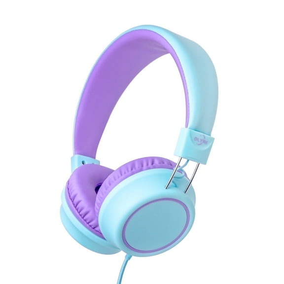 Olyre Kids Headphones for School Entertainment Travel, Lightweight Foldable Stereo Wired Toddler Headphones for Kids with HD Microphone for Boys Girls for Computer Tablet Smartphone Green