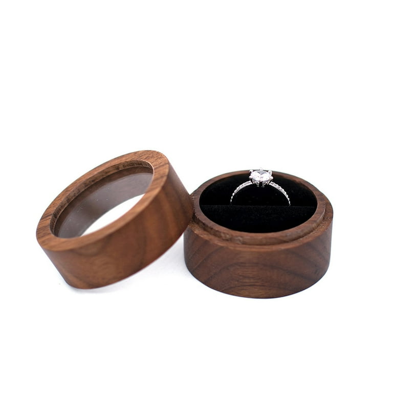 dividend Toelating evenwicht Litake Wooden Engagement Ring Box Wooden Ring Case with Open Window  Transparent Wooden Jewelry Box for Proposal Engagement Wedding Ceremony  Birthday Gift - Walmart.com