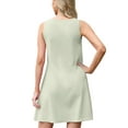 thumbnail image 5 of JWD Women's V-Neck Sleeveless Casual T-Shirt Dress With Pockets - Summer Loose Fit Mini Sundress for Beach Vacation Gray Green XL, 5 of 6