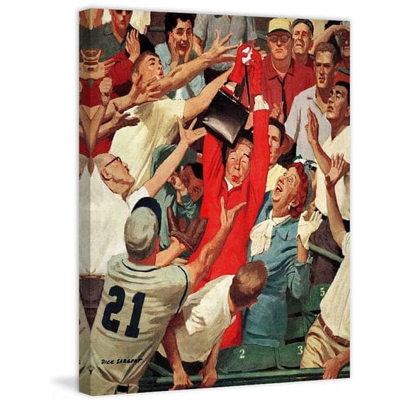 Marmont Hill Grandma Catches Fly-ball by Richard Sargent Painting Print on Canvas