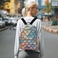 thumbnail image 7 of FORMRS Mini Backpack Purse for Women Travel Daypack Casual Shoulder Bag, Blue Art Pattern, 7 of 7