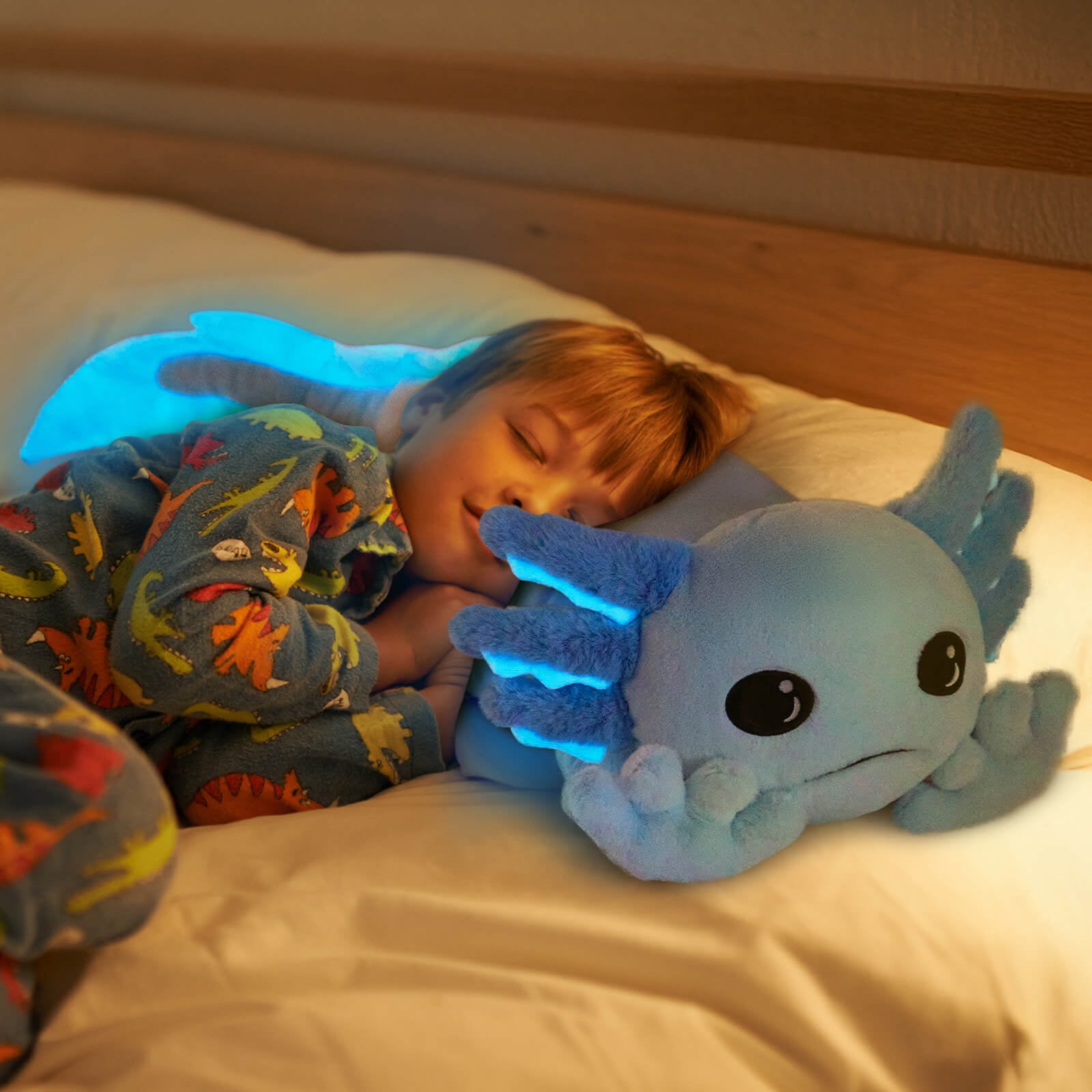 MaoGoLan 31.89" Giant Glow in The Dark Axolotl Stuffed Animals with 4 Babies Inside Large Axolotl Plush Toy