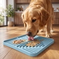 thumbnail image 6 of 3-in-1 Silicone Slow Feeder and Lick Mat for Dogs, Suction Cup Pet Feeding Tray with Water Bowl, 7.87x7.87 Inch Enrichment Mat for Meals, Bathing and Grooming(3-in-1-Green), 6 of 7