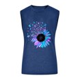 thumbnail image 3 of LoyisViDion Women's Tank Top Women Letters Printing Sleeveless O-Neck Vest Tank Shirt Tunic Blouse Tops Blue XL, 3 of 4