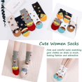 thumbnail image 4 of LOFIR Women's Novelty Casual Ankle Socks Funny Food Cartoon Pattern Colourful Cotton Cute Crew Socks, 5 Pairs, 4 of 7