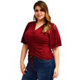 thumbnail image 2 of Blusa de largo ajustable talla extra, modelo 1731 (vino) vino 42 Roman Fashion Blusa extra 1731, 2 of 5