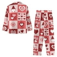 thumbnail image 2 of Renewold 2 PCS Hearts Button Pajama Set for Women, Valentine's Day Skin Friendly Indoor Home Sleepwear Athletic Clothing Fall Spring Winter Outfits Tops Size M,Buffalo Grid, 2 of 6