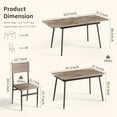 thumbnail image 5 of Kitchen Table and Chairs for 6,Lofka 63" Extendable Dining Table Set with Storage Rack,Gray, 5 of 9