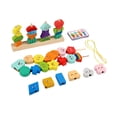 thumbnail image 4 of Juego de juguetes de secuenciación de perlas de madera, bloques apilables, juegos interactivos, clasificación de colores, juguetes educativos temprano, 4 of 9