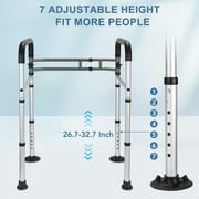 MaxKare Toilet Safety Rail for Elderly and Handicap, Adjustable Height & Width, Stand Alone Lightweight Aluminum Toilet Safety Frame, Supports up to 300Lbs