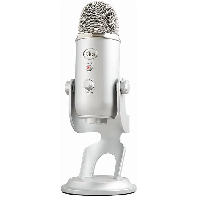 Micrófono reacondicionado Blue Yeti USB para grabación y transmisión - plateado