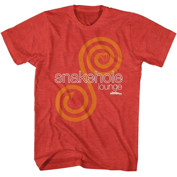 Parks and Recreation Snakehole Lounge Logo Red Heather Adult T-Shirt