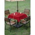 thumbnail image 3 of Outdoor Tablecloth with Umbrella Hole and Zipper, Pure Red Square Table Cloth 54x54 Inch Waterproof Tablecloth, Simple Solid Color Picnic Table Cover for Patio Camping, 3 of 7