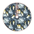 thumbnail image 2 of Halloween Christmas Tree Skirt - Penguin Arctic Adventure 30 Inches Christmas Tree Skirt for Halloween Holiday Indoor Home Christmas Tree Decorations with Three Ribbons, 2 of 7
