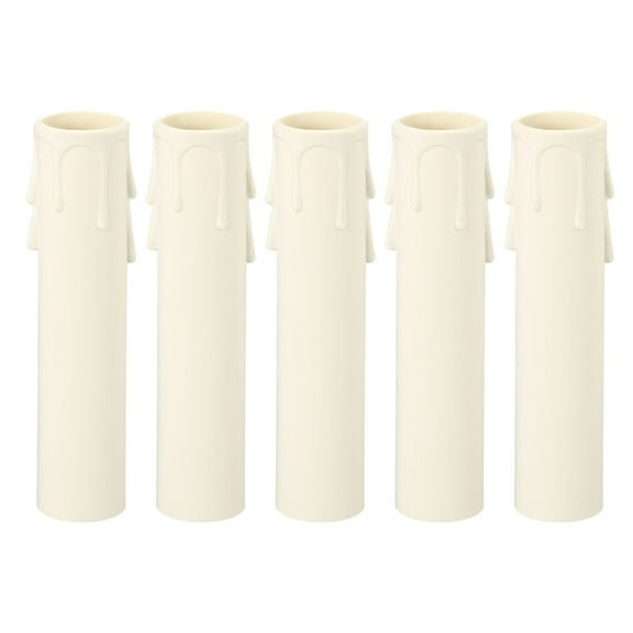Uxcell Candle Socket Covers, Plastic Sleeves Candelabra Base Accessories 4.1" Height White 5pcs