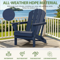 thumbnail image 4 of Folding Adirondack Chair, Classic HDPE Plastic Fire Pit Chair, Dark Blue, 4 of 8