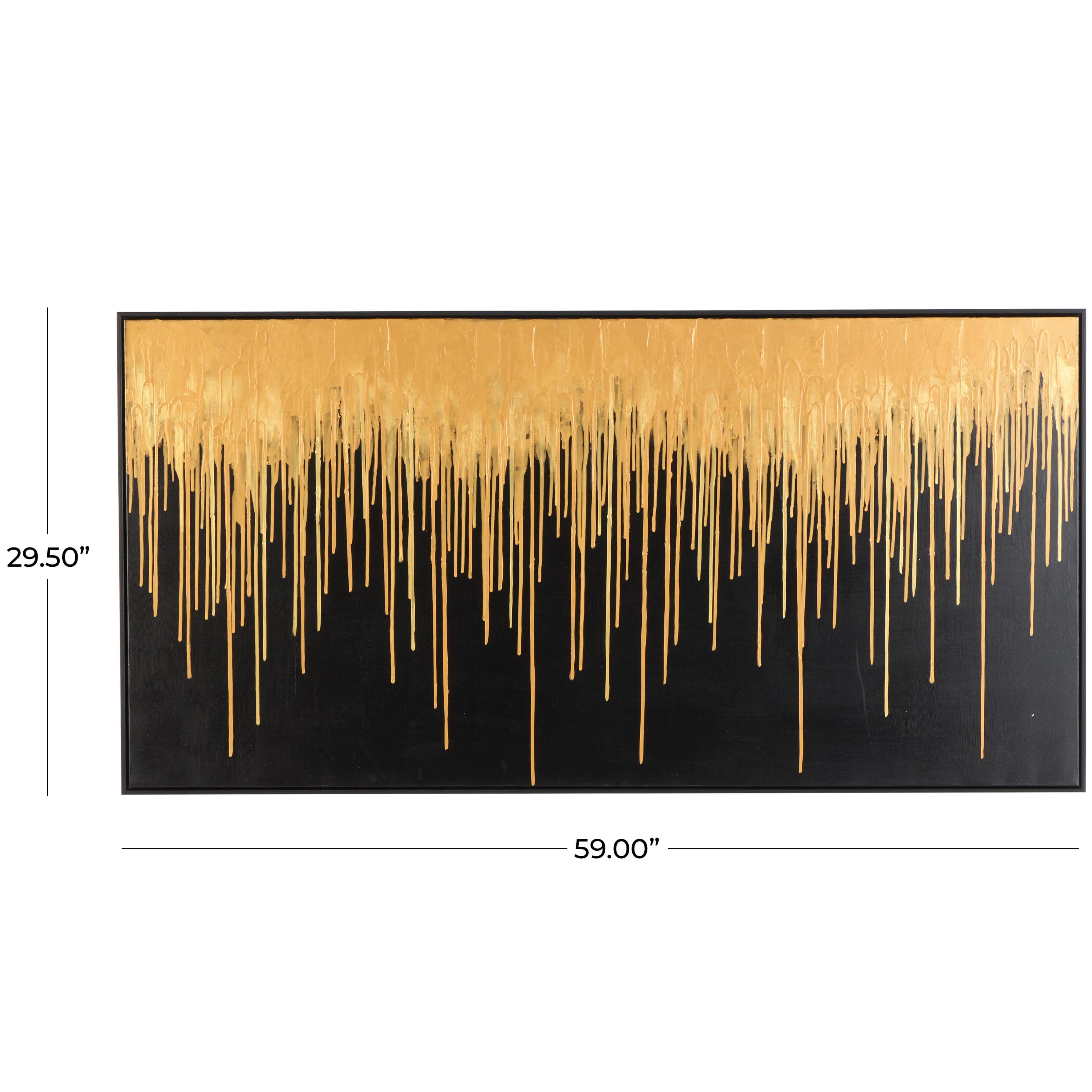 59" x 30" Melting Drip Abstract Framed Wall Art with Black Frame, by DecMode