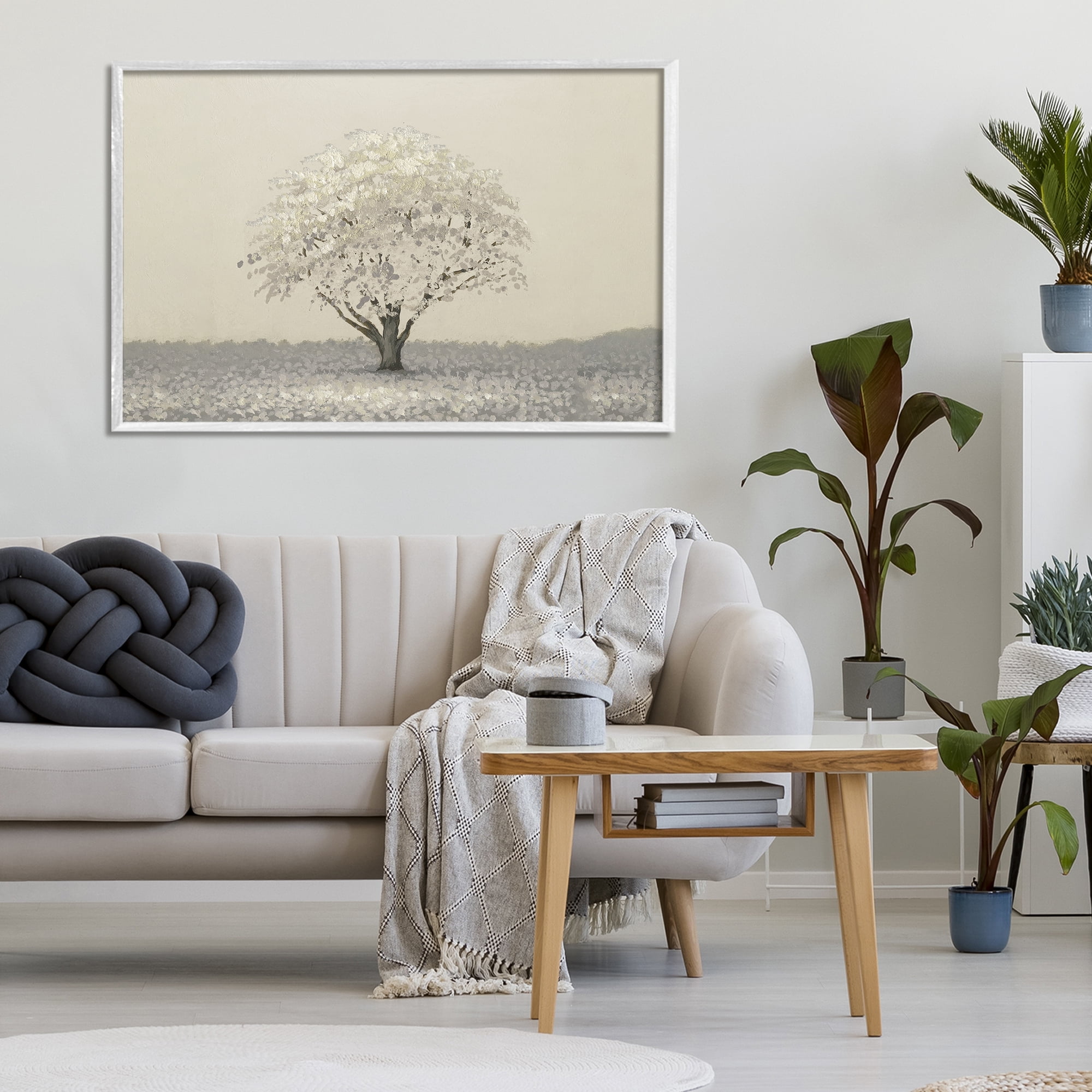 Stupell Industries Neutral Radiance Tree White Framed Giclee Art, design by Michael Marcon