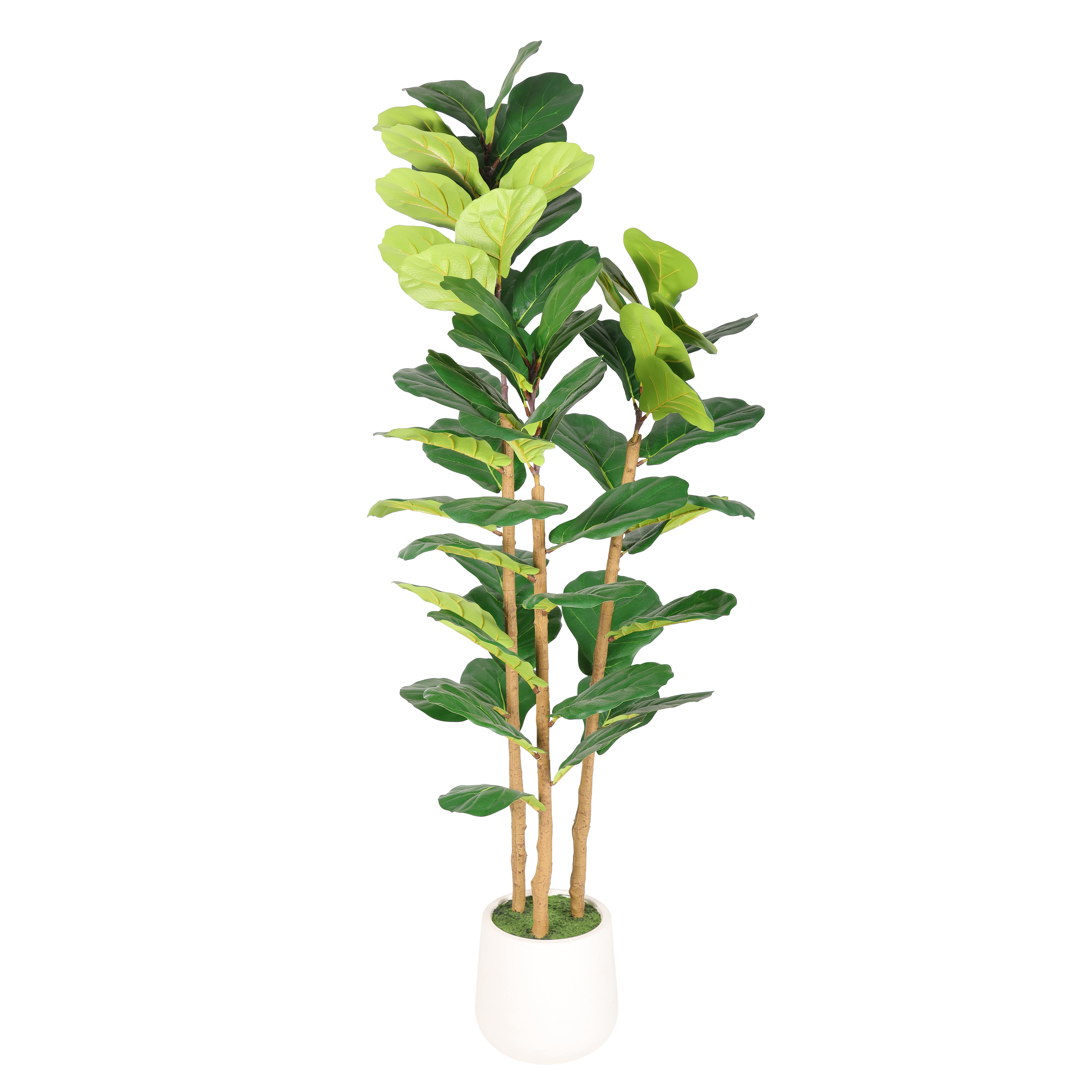 5.2FT Artificial Fiddle Leaf Fig Tree with White Planter Pot,Leaves Lifelike Fake Indoor Plant for Home Office Living Room Decoration