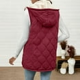 thumbnail image 6 of cocolona Womens Long Puffer Vest Sleeveles Zip Up Hooded Quilted Jacket Winter Warm Fleece Coat with Pockets, 6 of 8