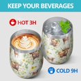 thumbnail image 4 of 12oz Stemless Wine Tumblers White Highland Cow Daisy Flower Pattern Vacuum Insulated Stainless Steel Travel Tumbler Cups Mug with Lid and Straw for Champaign,Cocktail,Beer with Cleaning Brush, 4 of 5