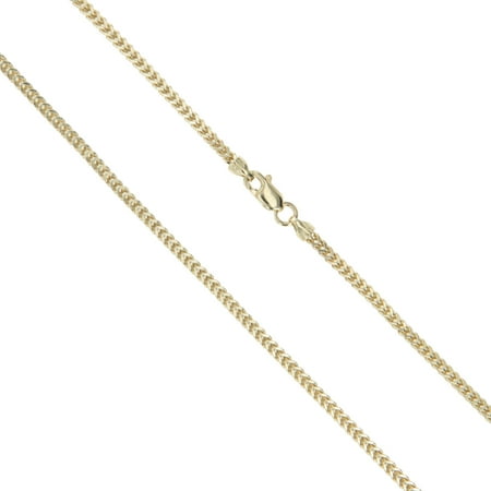 - 14k Yellow Gold Solid Franco Wheat Rope Chain 1mm Necklace 22