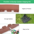 thumbnail image 2 of 4inch x 50ft Landscape Edging Border with 75 Spikes, Garden Edging Lawn Border Kit, Plastic Edging Border Flexible for Garden Flower Beds Lawn Yard Pathway Paver Edging (Brown), 2 of 7