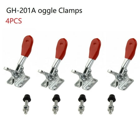 

BAMILL 4pcs GH201A Horizontal Vertical Toggle Clamp Quick-Release 27KG Hand Clip Tool
