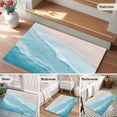 thumbnail image 6 of Teal Blue Washable Small Entryway Area Rugs 2'x3', Gradient Sea Waves Sandy Beach Coastal Scenery Low Pile Throw Rug Non-Slip Sturdy Edge Binding Carpet for Front Door Floor Room Entry, 6 of 9