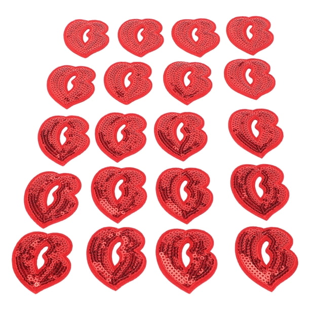 Parches autoadhesivos Bling Bling 20 piezas forma de labios bordados para ropa