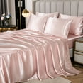 thumbnail image 5 of Move Over 8 Pieces Pink Satin Bed in a Bag Full Size Solid Color Luxury Satin Comforter Set with Sheet Sheet, 5 of 8